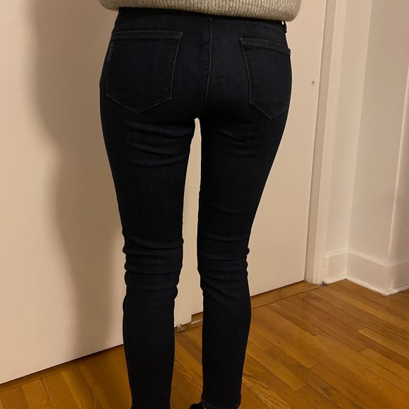 Paige Navy Hoxton Crop Jeans - Picture 5 of 7